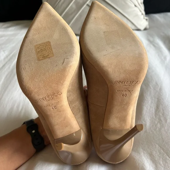 Jimmy Choo Tan Suede Romy Pumps - Picture 10 of 10